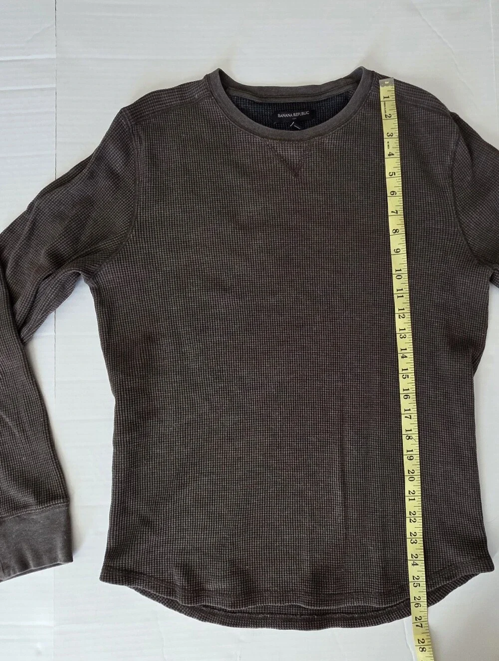 Banana Republic men’s Brown long-sleeve waffle knit Termal T-shirt crewneck M